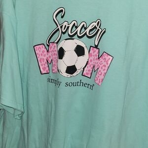 Simply Southern Kids Soccer Mom T-Shirt - Aqua
